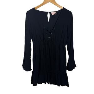 Showpo Top Women L Black Tunic Stevie Nicks Witchy Dark Romantic Boho Whimsigoth